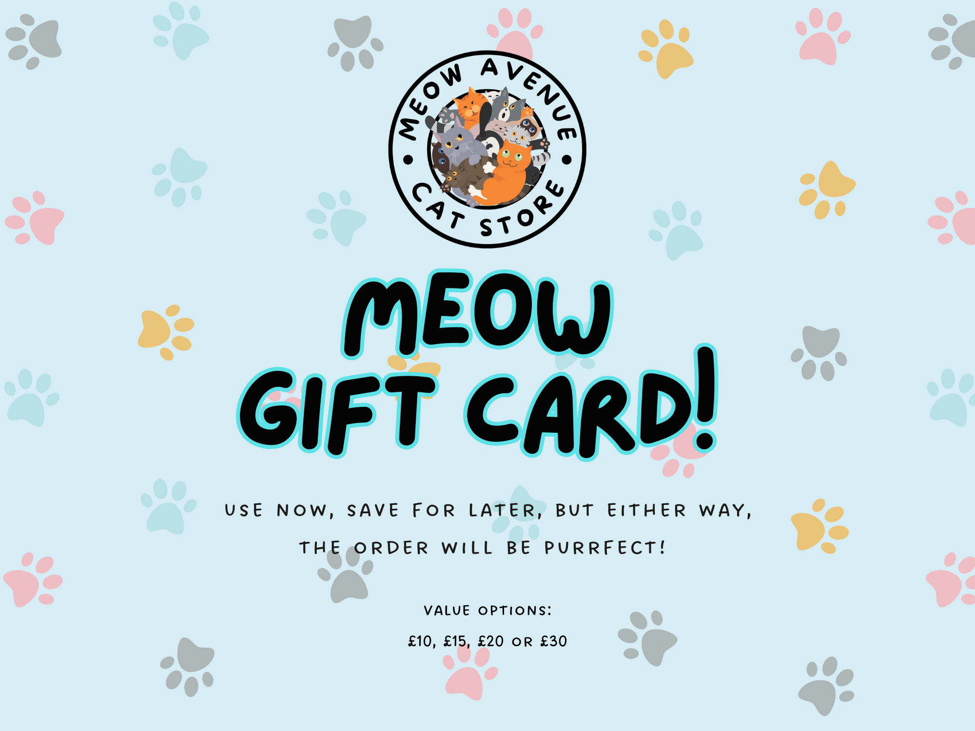 Meow Avenue Gift Card! - Meow Avenue Cat Store