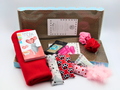 Meow Avenue Cat Store Valentine's bundle. Scratch boards, catnip toys, crinkle toys, springs, yoghurt treats, fleece blanket and toys